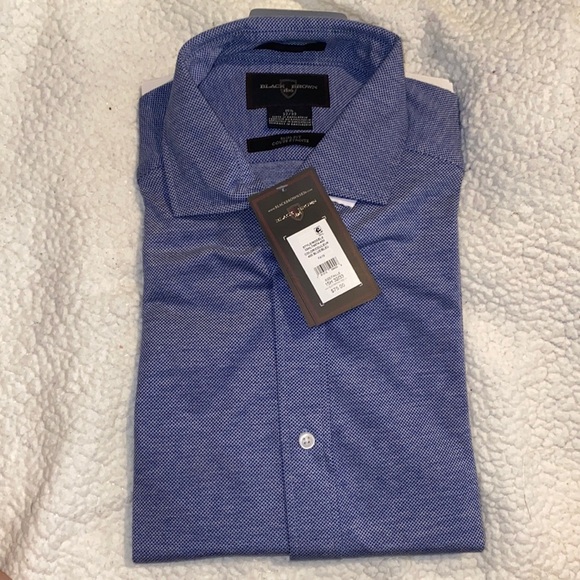 NWT Black Brown 1826 Men’s Slim Fit Blue Button Down Shirt size M - Picture 2 of 5